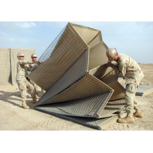 Mil 3 Galvanized Hesco Bastion , Hesco Flood Mitigation Barrier Wall