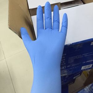Nitrile Disposable Protective Gloves Hand Protection With ESD Polyester Stripe