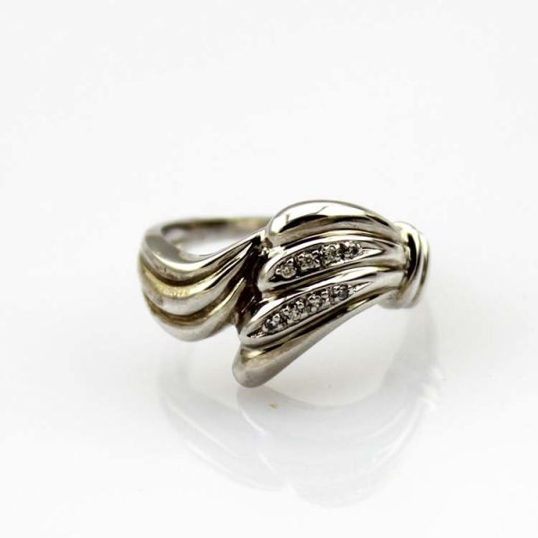 Designer Jewelry 925 Silver Ring Pave Rhinestone Ring with Rose Gold (FR075)