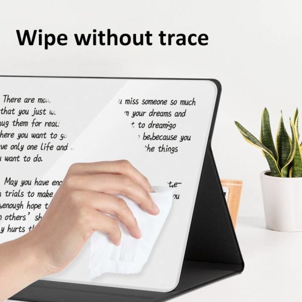 Magnetic Foldable Desktop Glass Whiteboard Dry Erase Board 20x30cm With Marker Pen