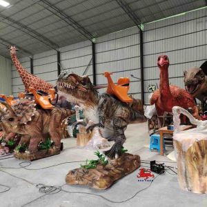 Animatronic T Rex Dinosaur Ride Sunproof Waterproof Artificial Dinosaur