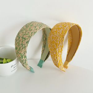 Straw braid wide edge headband