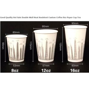 Customized Logo Printed 8oz Double Wall Paper Cup For Hot Drinks,Disposable_PE