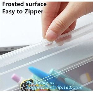 China Frosted surface easy to seal zipper file bag, stationary holder pack,transparent frosted A4/A5 bag, protable slider seal on sale