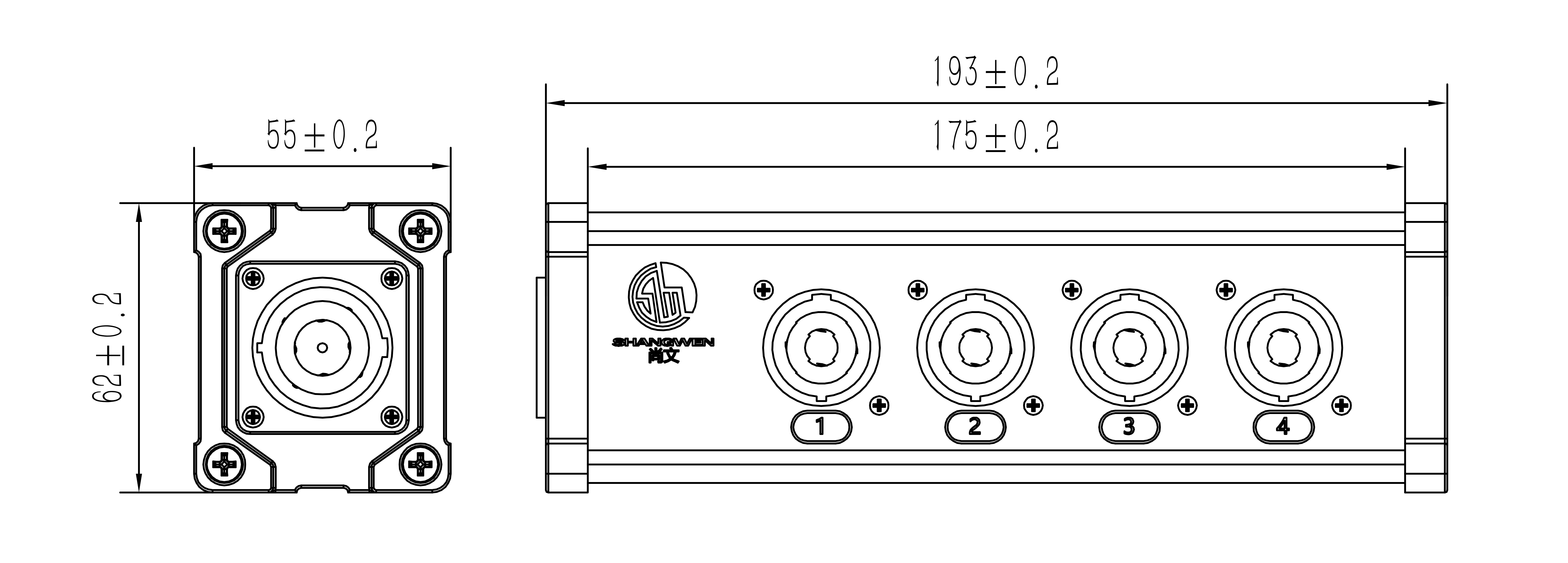 Power Speaker Junction Distribution Box with Input Output Industrial Electronics Accessories Male Audio Video Connectors