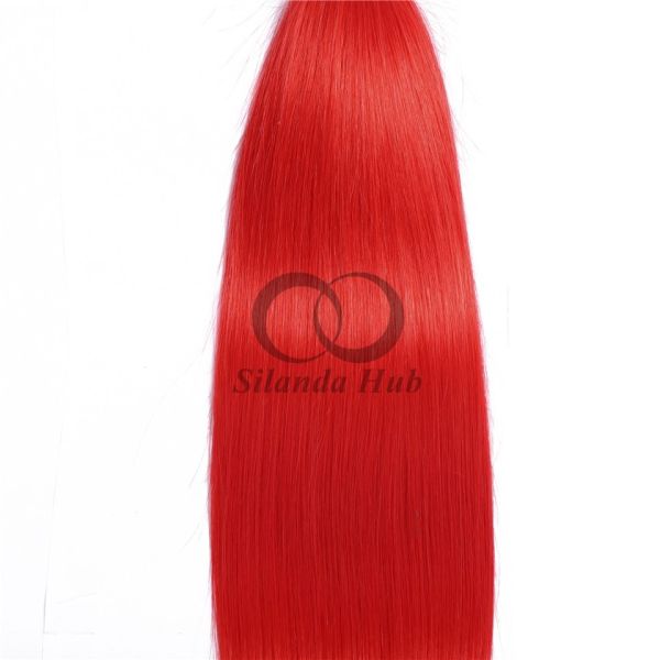 Red Straight Remy Human Hair Bundles Sew In Weave Bundles Brazilian Bundle Deals
