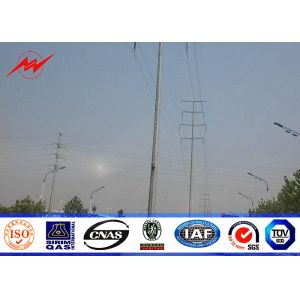 Quality 10M 1200DAN Galvanized Steel Transmission Power Pole Conical 5mm Thickness for sale