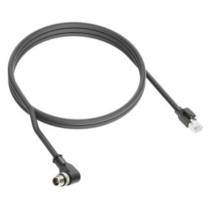 Alvin's M12 X-Code 8Pin to RJ45 Cat6a Cable, 3m, Right Angle for Cognex/Keyence