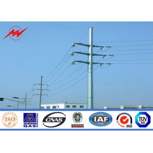 12m height Galvanized Steel Transmission Poles ASTM A123 Standard
