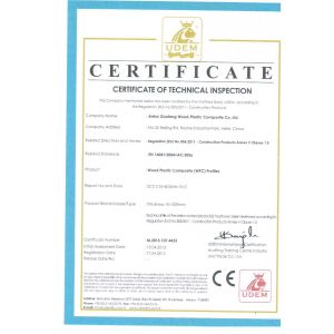 AnHui Guofeng Wood-Plastic Composite Co., Ltd Certifications
