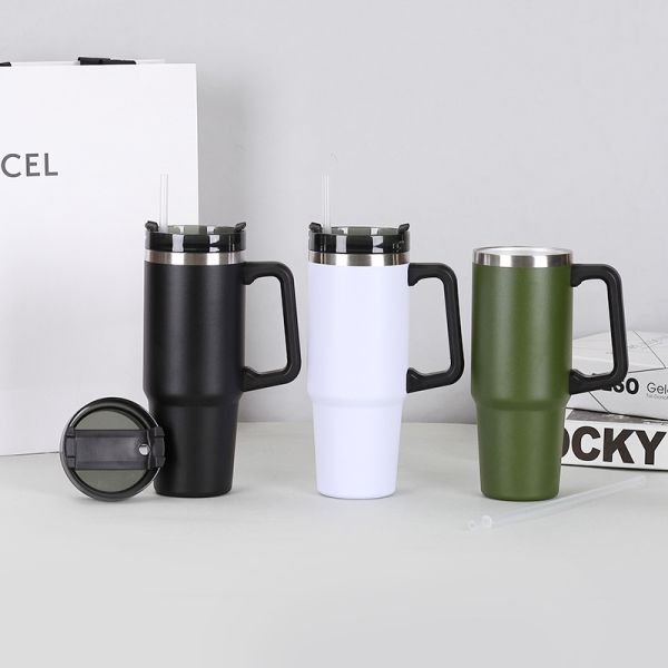 40 oz Stainless Steel Tumbler Customizable Double Wall Stainless Steel Vacuum Flask Mugs with Lid