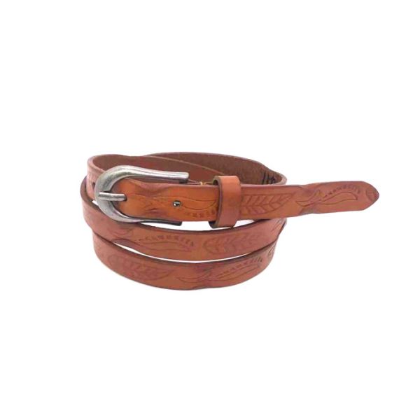 Buy Female  3/4" ( 18 mm ) Full Grain Leather Belt Vintage Embossed Skinny at wholesale prices