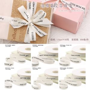 Wholesale polyester cotton rice white English ribbon flower packaging ribbon