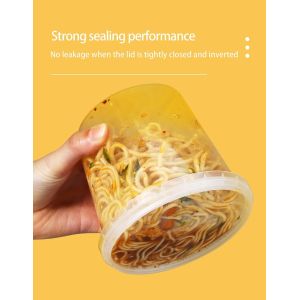 Transparent Round Plastic Food Storage Buckets Capacity 280ml/450ml/650ml Food