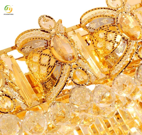 JYLIGHTLING High-End Elegant Rectangular Living Room Dining Room Crystal LED Ceiling Light