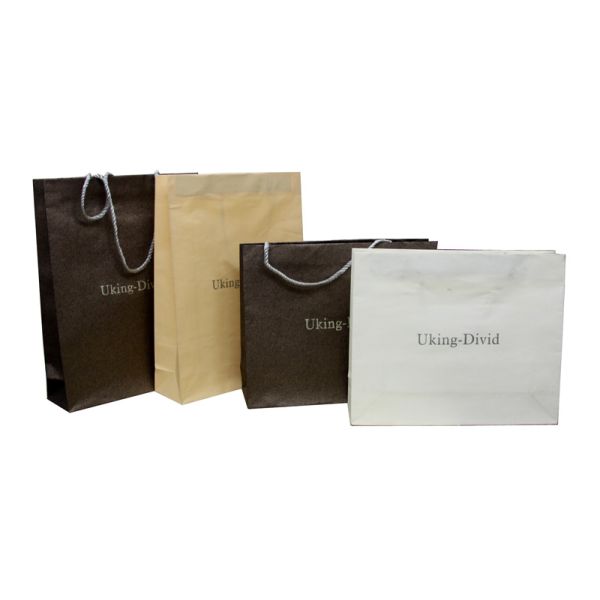 OEM Colorful Uking Divid 180g Recycle Paper Carrier Bag With Stamped / Embossed Logo
