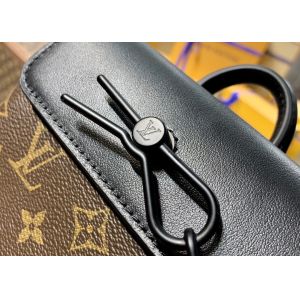 Ladies Brown Cartoon Embroider Luxury Cross Body Bag Monogram Pattern