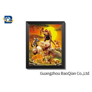 Black Frame Lenticular Flip 3D Pringting Dinosaur / Elephent Image No Harm