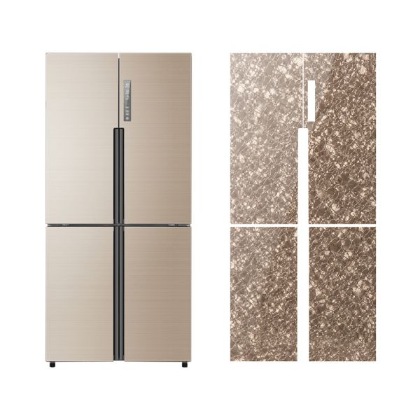 Buy Glittering Tempered Glass 6mm Custom Panel Refrigerator at wholesale prices