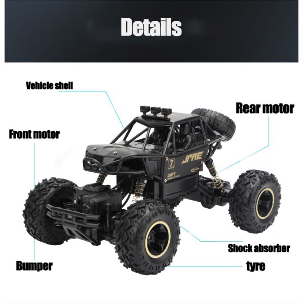 1 18 4WD Electric RC Cars Rechargeable 2.4Ghz Off Road Rock Crawler for Kids Gifts