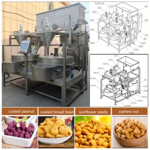 SUS304 Peanut Burger Coating Machine 300kg/H Automatic Sugar Coating Machine
