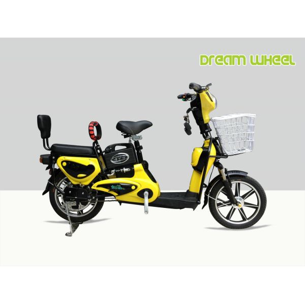 Buy EU City Yellow Pedal Assist Electric Bike 16" Dual Seat Digital Style 25km/H at wholesale prices
