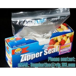 resealable, reclosable trasnparent freezer plastic Zip lockk bag, Reclosable