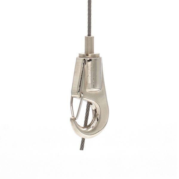 Customize Hanging Aircraft Adjustable Steel Cable Gripper With Snap Hook