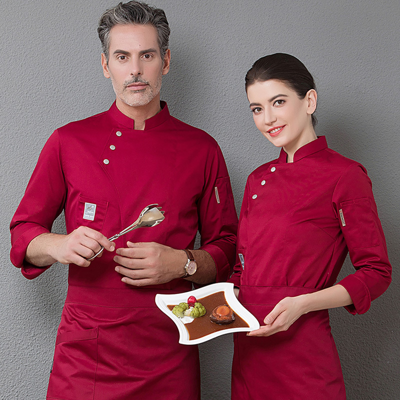 OEM Service Restaurant Costume Bar Kitchen Women Fitted Chef Coat