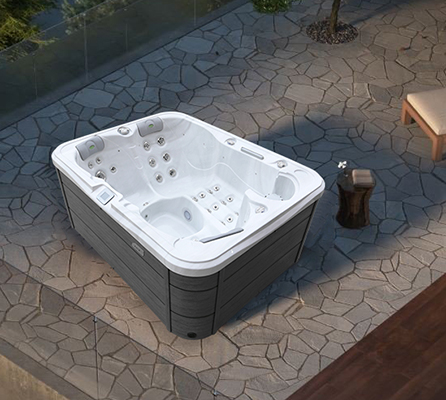 2-3 Persons Outdoor Bath Tub Pavilion Leisure Relaxing Massage Hot Tub with Music and Light