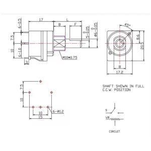 WH116AK Series Dimmer Dual Control Potentiometer B500K 5-pin With Rotary Switch
