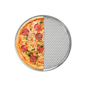 Durable 16 Inch Pizza Mesh Screen Metal Tray Seamless Aluminum Rim FDA