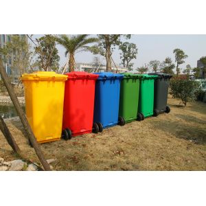 120 litre medical plastic pedal waste bin rubber wheel