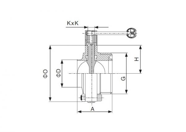 Dimension of Sanitary Welded x Threaded Butterfly Valve – DIN Series