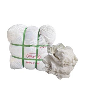 0.5-400 KG Bale Low lint 10kg Bag Rags Bleached Hosiery white T Shirt Rags
