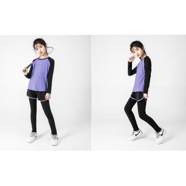 Customizable Kids Sports Clothing Girls Raglan Long Sleeve T Shirts 140-210g