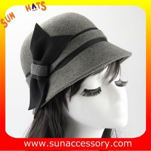 Vintage hot sale cloche hats wholesale for ladies,100% Australia wool felt hats