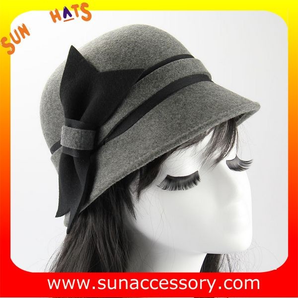 Vintage hot sale cloche hats wholesale for ladies,100% Australia wool felt hats factory