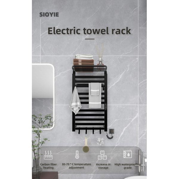 Water and Electric Heated Dual Towel Rail Rack for Wall Mounted Bathroom Installation