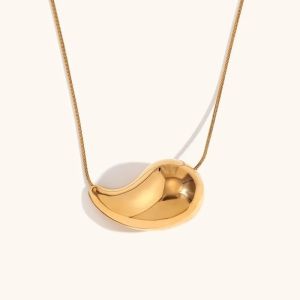 Quality Customized 18K Gold Teardrop Necklace 45+5cm Brass Teardrop Necklace for sale