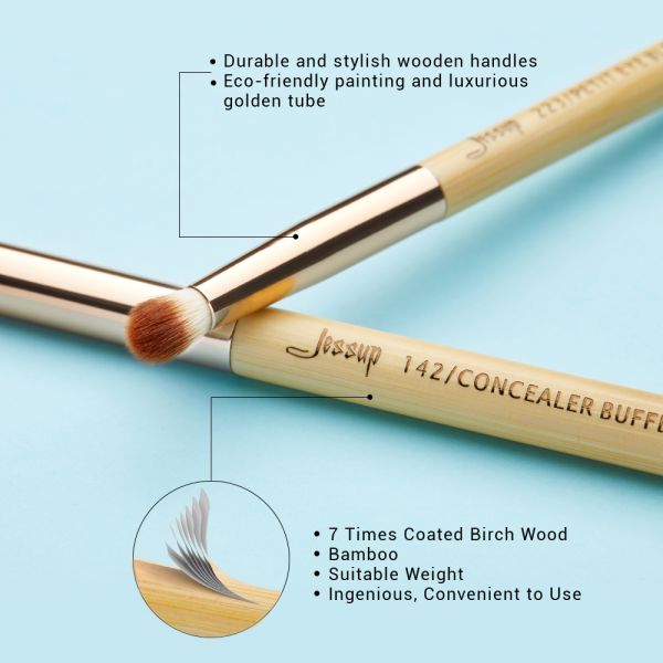 Jessup Bamboo Makeup Brushes Set Full Eye Makeup Kit ODM Available