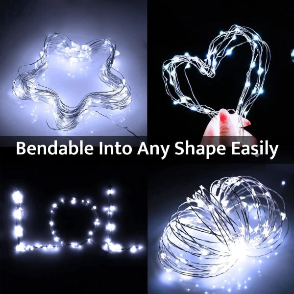 Indoor Fairy LED Remote Control Christmas Lights DC 3V Yellow 10m Length