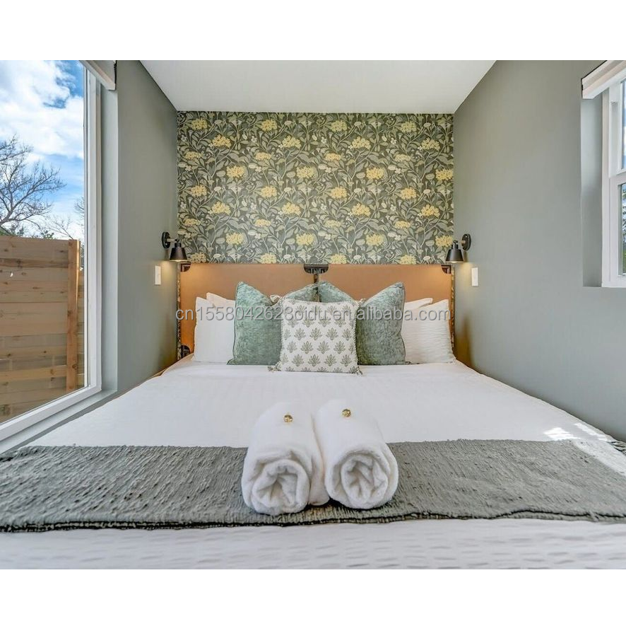 50/75/100mm Wave Sandwich Panel Wall Prefabricated Steel Container House for Hotel 20ft Wooden Prefabricated Family Apartment