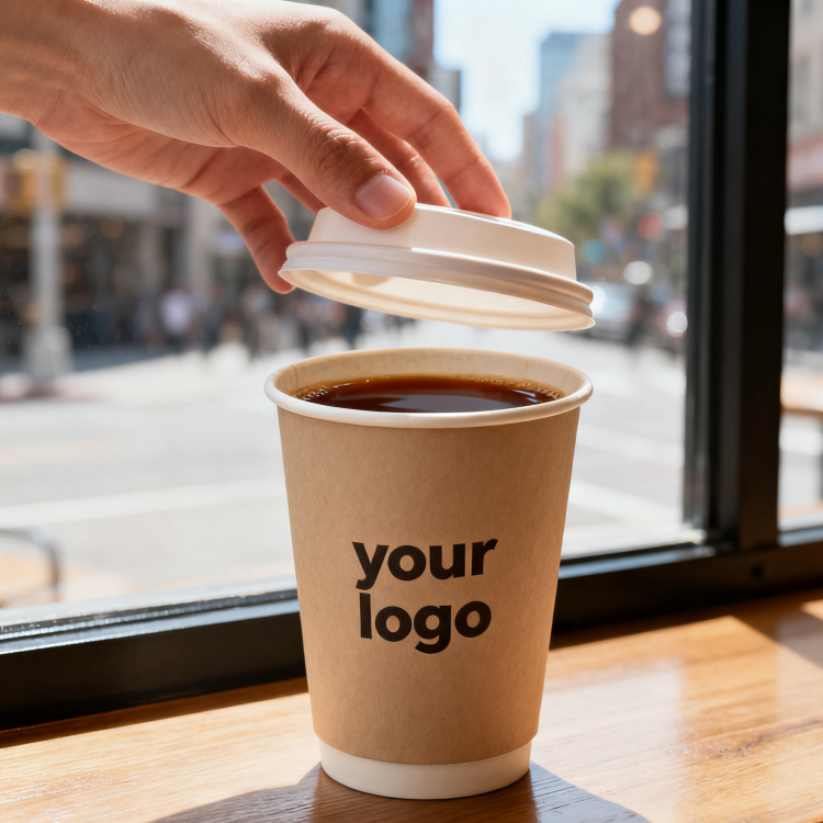 Quality Eco-friendly custom printed logo 8oz 16oz disposable single and double-layer coffee paper cup with lid for sale