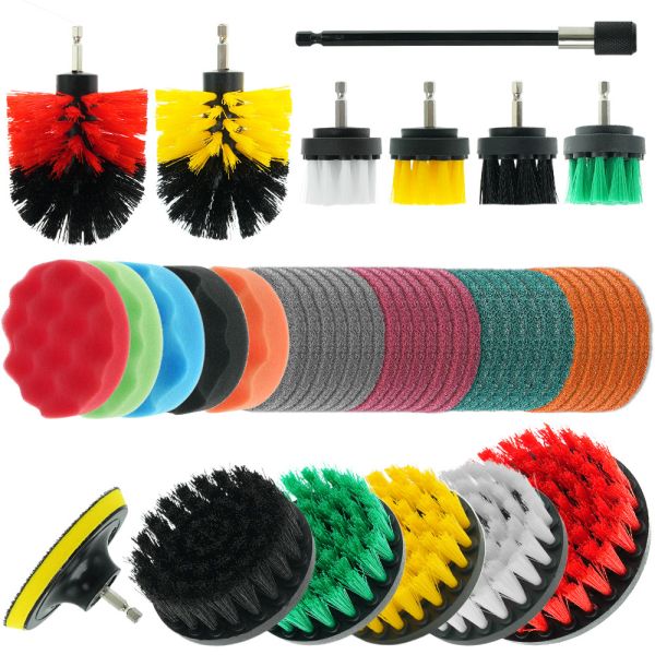 Customized Cleaning Brush Attachment Shower Drill Brush Scouring Pad 35 Pieces