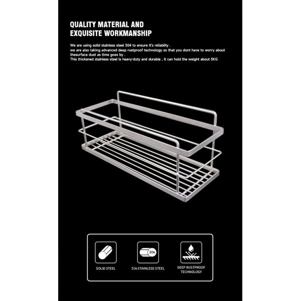 10kg Loading Bathroom Shower Caddies SS201 Wall Bath Accessories Chrome Holder