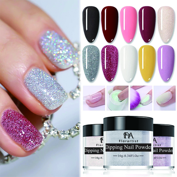 Factory Wholesale 1oz 2oz 4oz 8oz 16oz Private Label 3 in 1 Acrylic Dipping Powder Glitter Nail Acrylic Powder 1KG Vendors Bulk