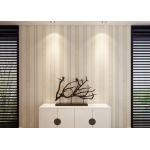 Removable Non woven Wallpaper Modern Simple Champagne Stripes Pattern