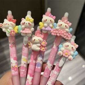 Cartoon Cute Stationery Labubu Kitty Pressing Erasable Gel Ink Pens