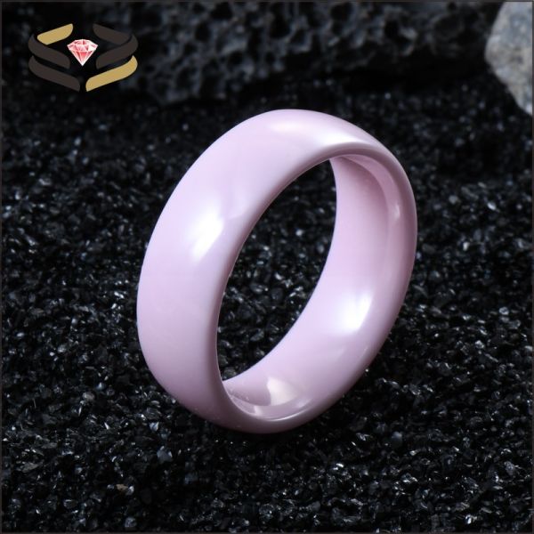 Third Party Appraisal Pink Ceramic Rings 4mm/6mm/8mm For Men And Women